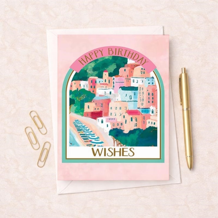 Birthday Card - Birthday Wishes Coastal Scene