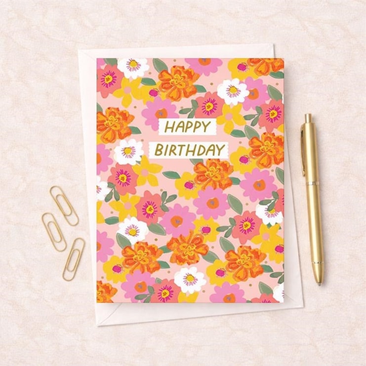 Birthday Card - Birthday Floral Print Birthday Card - Birthday Floral Print