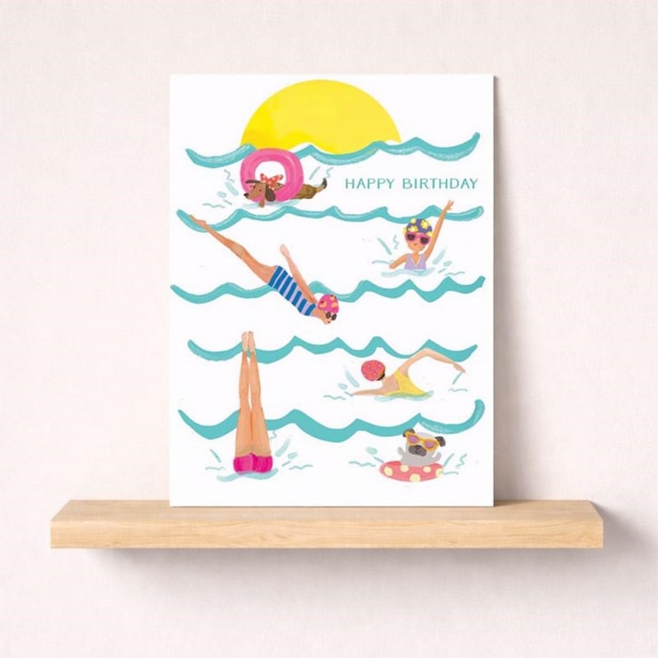 Birthday Card - Ladies Sea Swimming Birthday Card - Ladies Sea Swimming