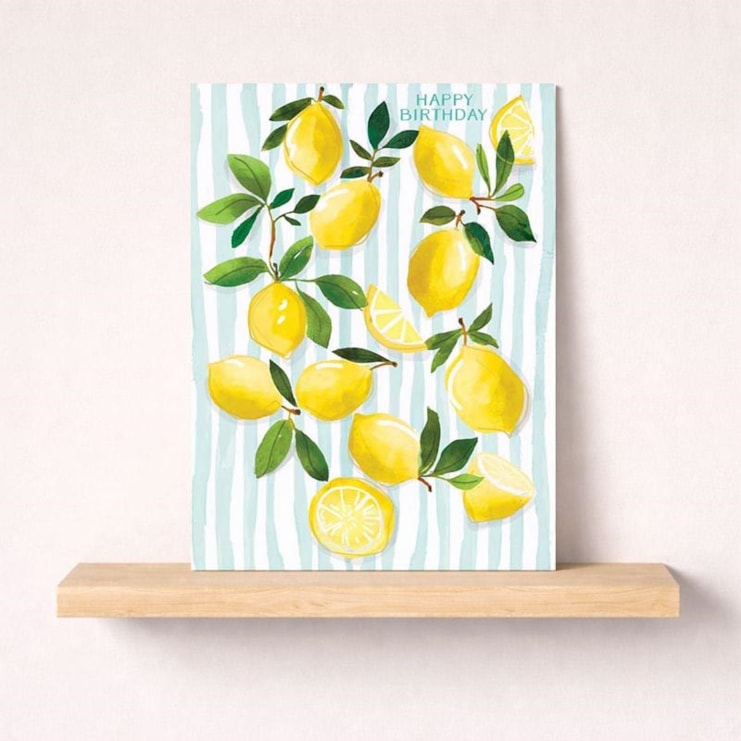 Birthday Card - Candy Stripe Lemons