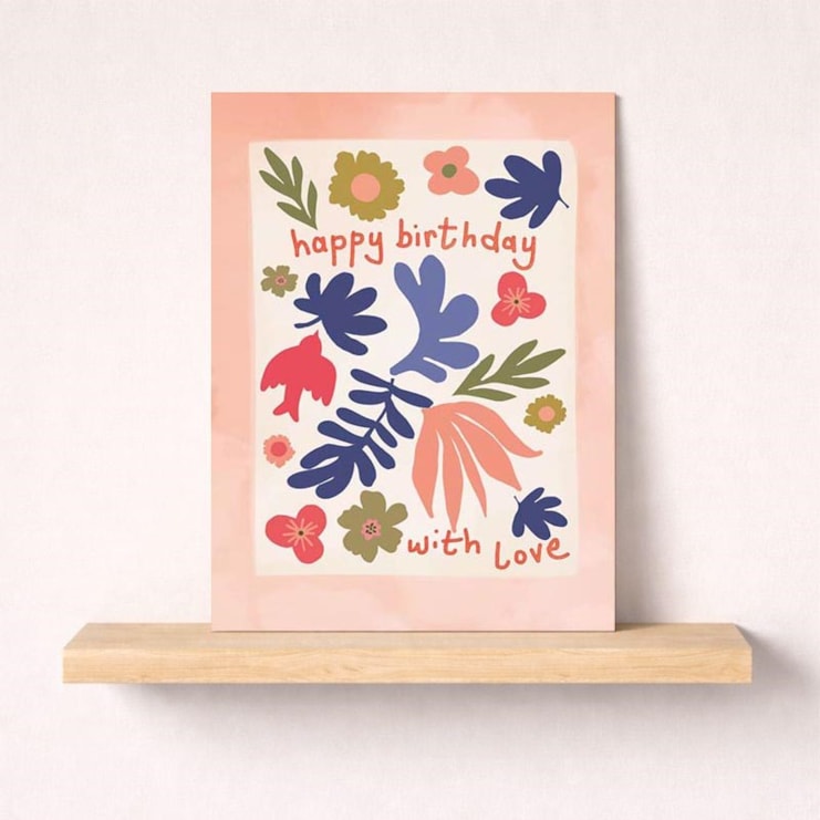 Birthday Card - Floral Pattern With Love