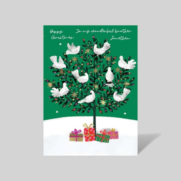 Personalised Christmas Card - Partridges In a Pear Tree