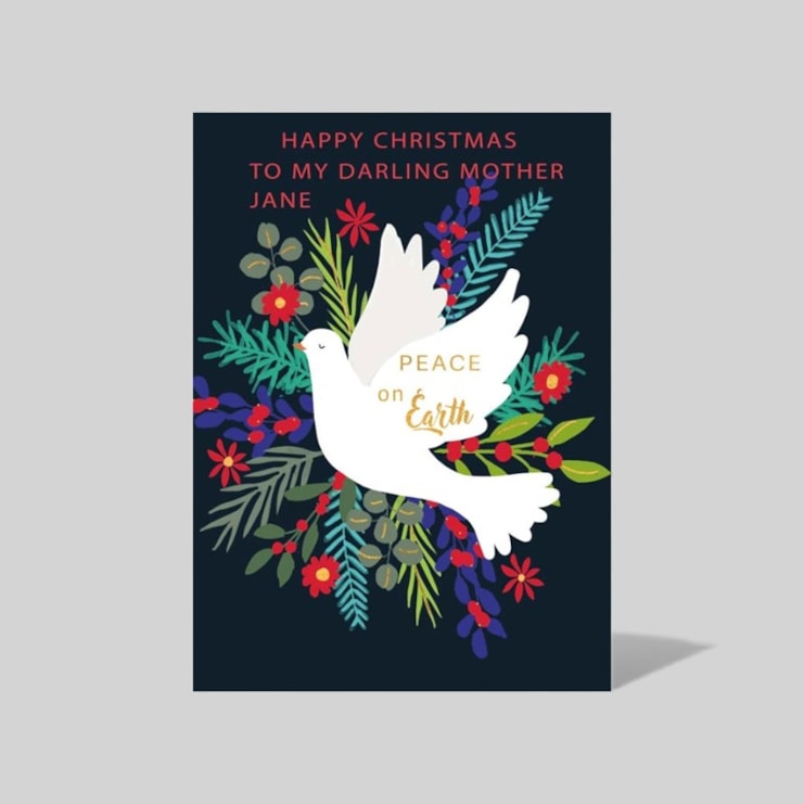Personalised Christmas Card - Dove Personalised Christmas Card - Dove