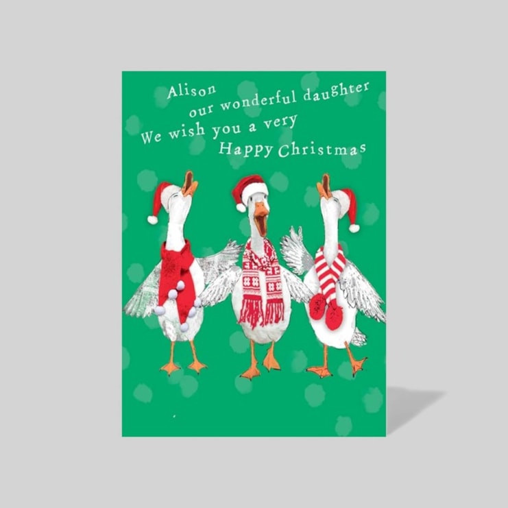 Personalised Christmas Card - Singing Geese Personalised Christmas Card - Singing Geese