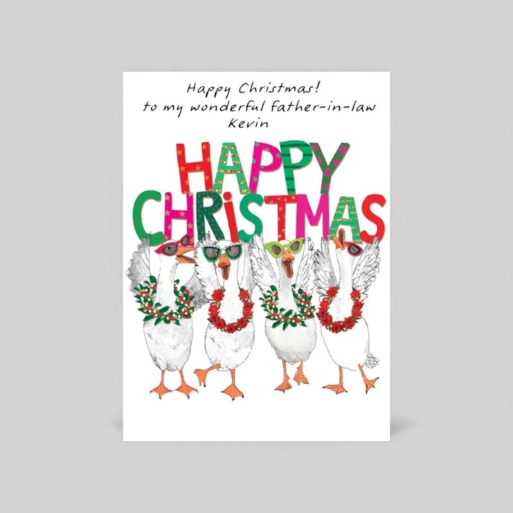 Personalised Christmas Card - Happy Christmas Geese Personalised Christmas Card - Happy Christmas Geese