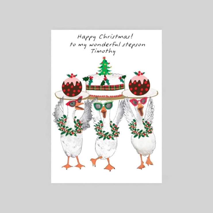 Personalised Christmas Card - Christmas Puddings Personalised Christmas Card - Christmas Puddings