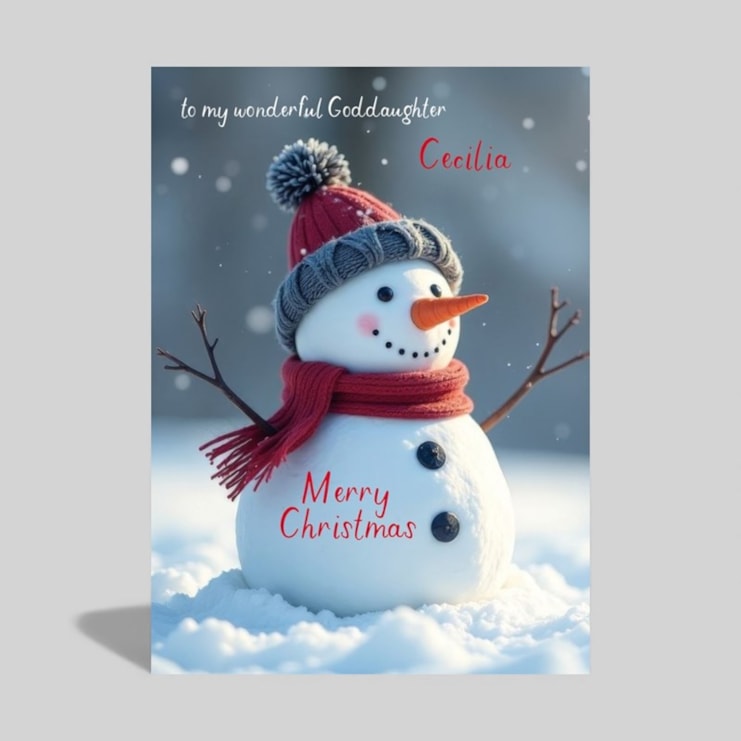 Personalised Christmas Card - Snowman Personalised Christmas Card - Snowman