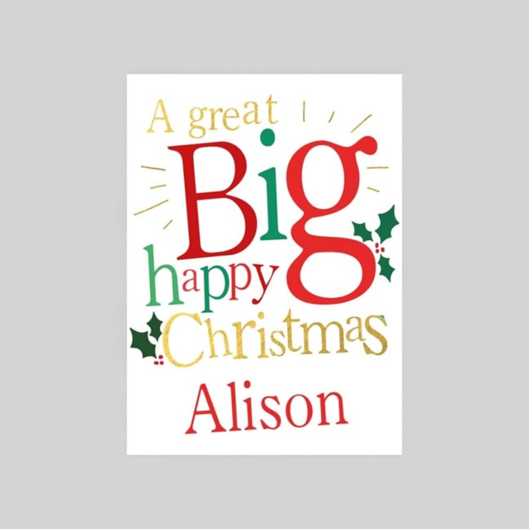 Personalised Christmas Card - Big Happy Christmas Personalised Christmas Card - Big Happy Christmas