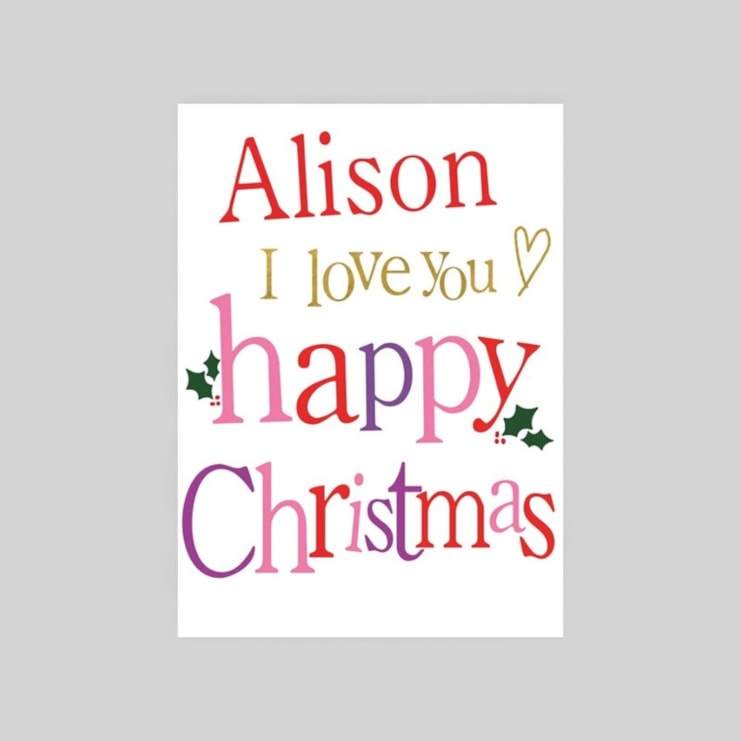 Personalised Christmas Card - I Love You Happy Christmas Personalised Christmas Card - I Love You Happy Christmas
