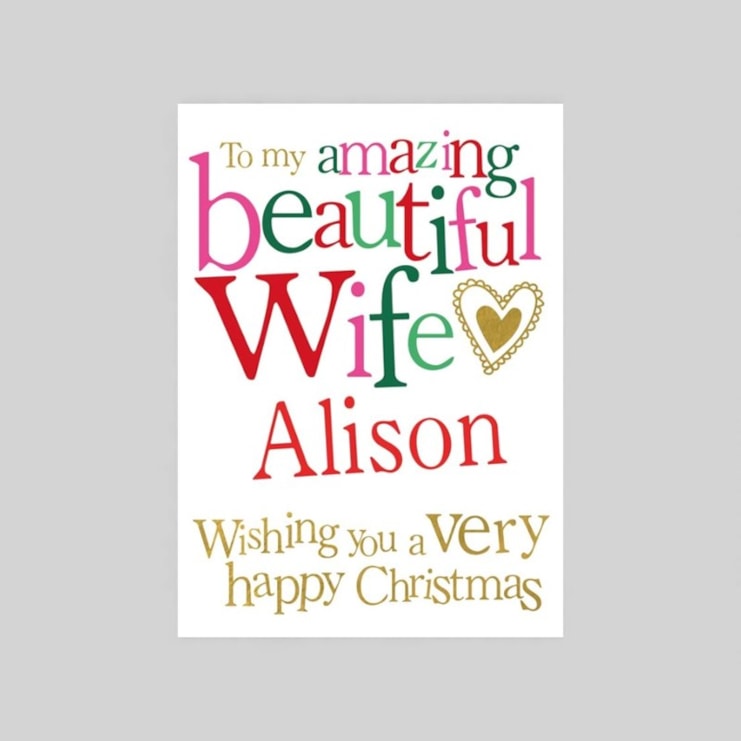 Personalised Christmas Card - Amazing Beautiful Wife