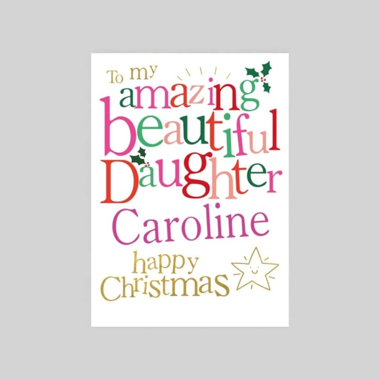 Personalised Christmas Card - Amazing Beautiful Daughter Personalised Christmas Card - Amazing Beautiful Daughter