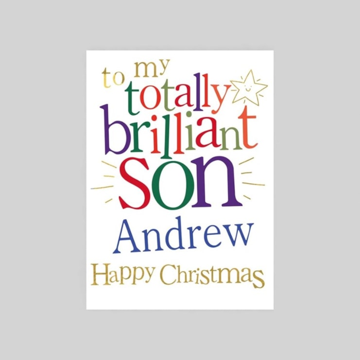 Personalised Christmas Card - Totally Brilliant Son Personalised Christmas Card - Totally Brilliant Son