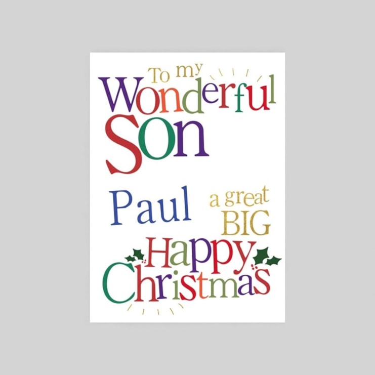 Personalised Christmas Card - My Wonderful Son Personalised Christmas Card - My Wonderful Son