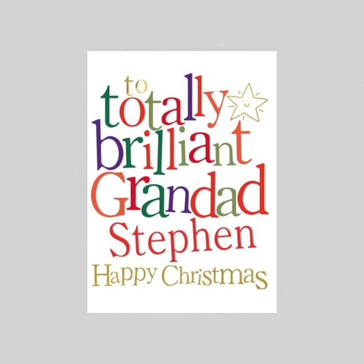 Personalised Christmas Card - Totally Brilliant Grandad Personalised Christmas Card - Totally Brilliant Grandad