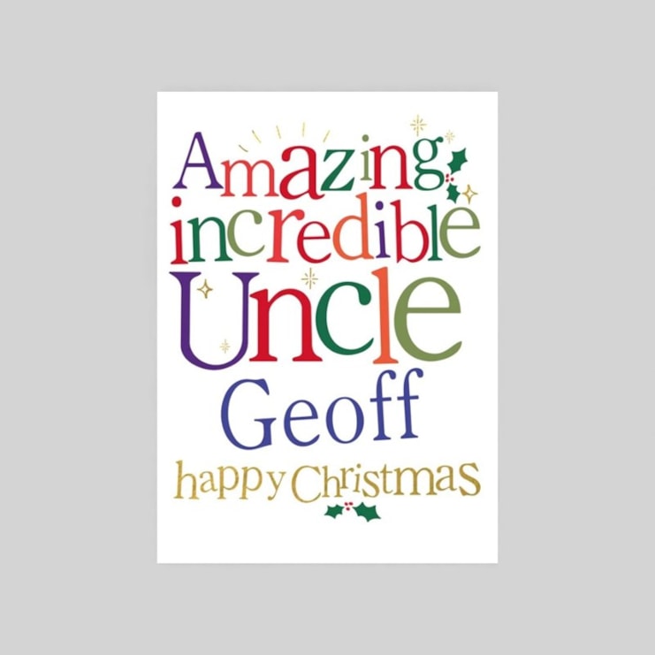 Personalised Christmas Card - Amazing Incredible Uncle Personalised Christmas Card - Amazing Incredible Uncle