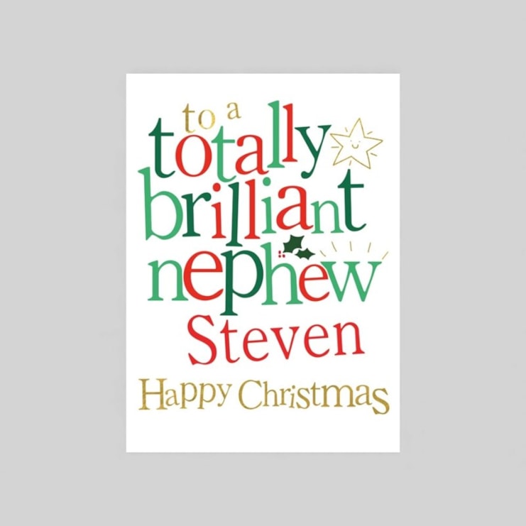 Personalised Christmas Card - Totally Brilliant Nephew