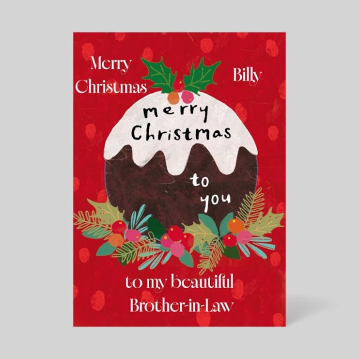Personalised Christmas Card - Christmas Pudding Personalised Christmas Card - Christmas Pudding