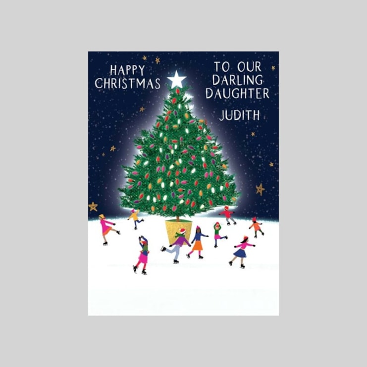 Personalised Christmas Card - Ice Skating Around The Tree