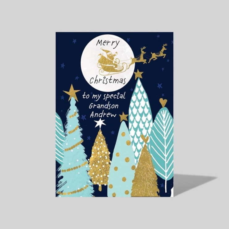 Personalised Christmas Card - Santa In The Sky Personalised Christmas Card - Santa In The Sky