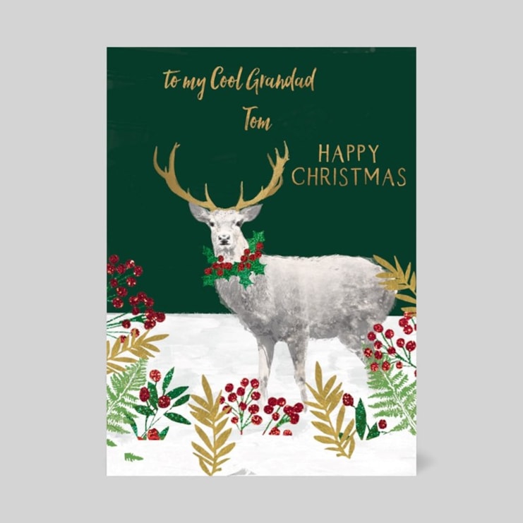 Personalised Christmas Card - Reindeer In The Snow Personalised Christmas Card - Reindeer In The Snow