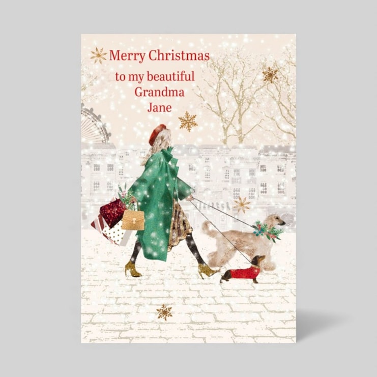 Personalised Christmas Card - Christmas Shopping With The Dogs Personalised Christmas Card - Christmas Shopping With The Dogs