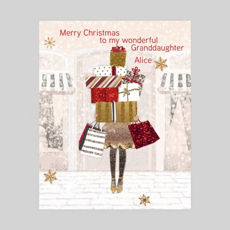 Personalised Christmas Card - Stack Of Gifts Personalised Christmas Card - Stack Of Gifts