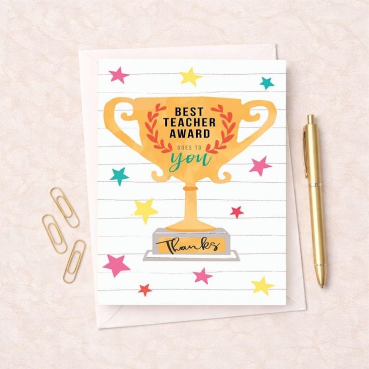 Large Thank You Teacher Card - Best Teacher Large Thank You Teacher Card - Best Teacher
