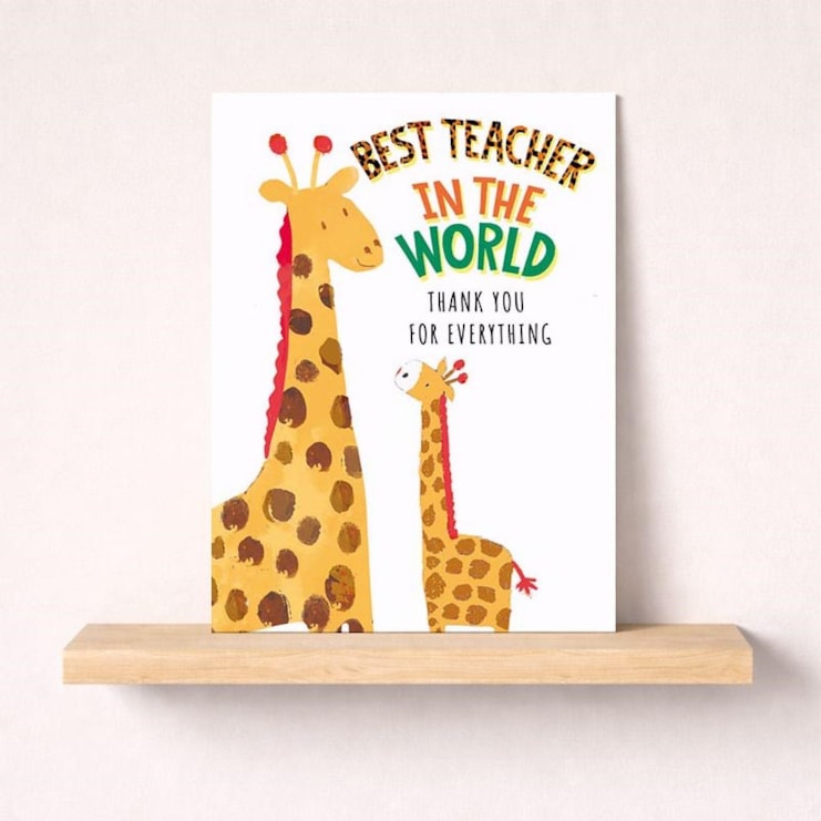 Large Thank You Teacher Card - Giraffes Large Thank You Teacher Card - Giraffes