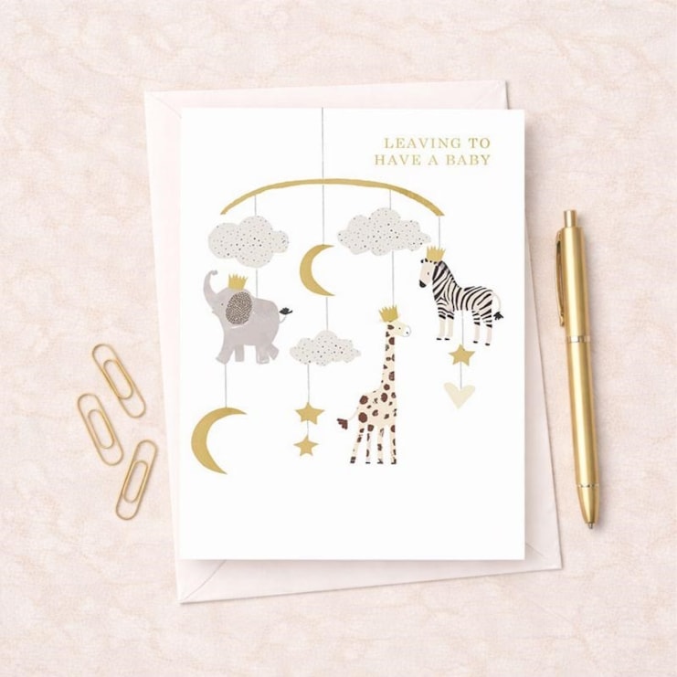 Large Leaving For A Baby Card - Animal Mobile Large Leaving For A Baby Card - Animal Mobile