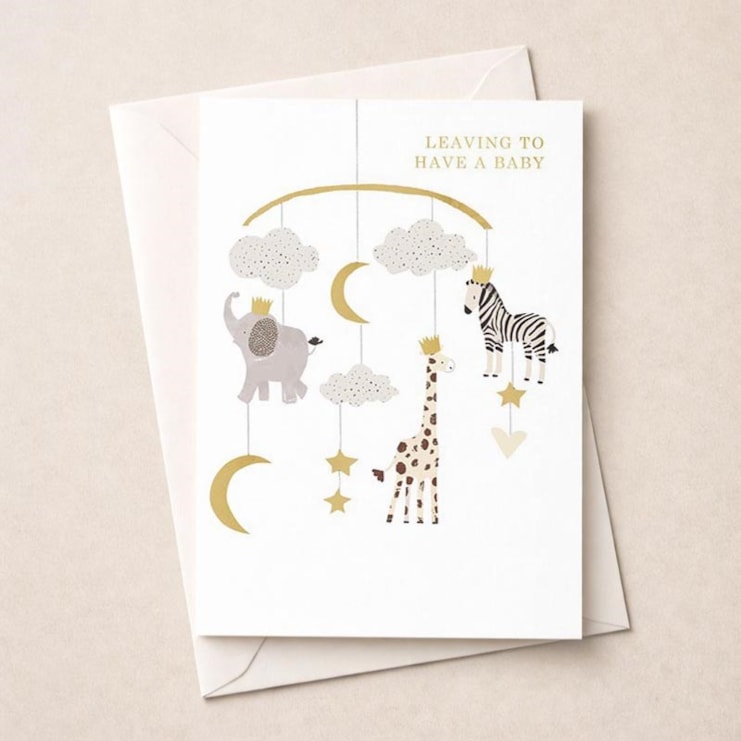 Large Leaving For A Baby Card - Animal Mobile Large Leaving For A Baby Card - Animal Mobile