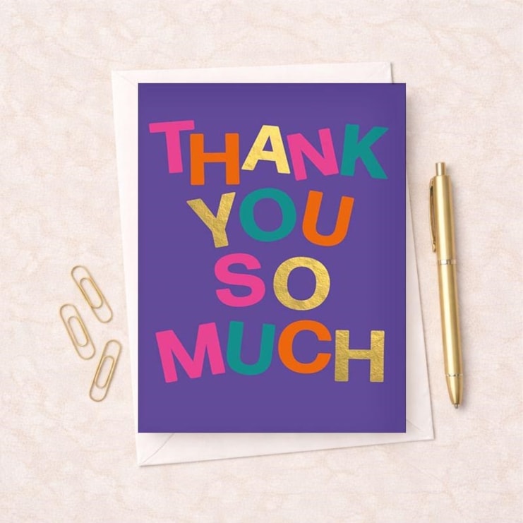 Large Thank You Card - So Much Large Thank You Card - So Much