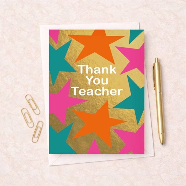 Large Thank You Teacher Card - Stars Large Thank You Teacher Card - Stars