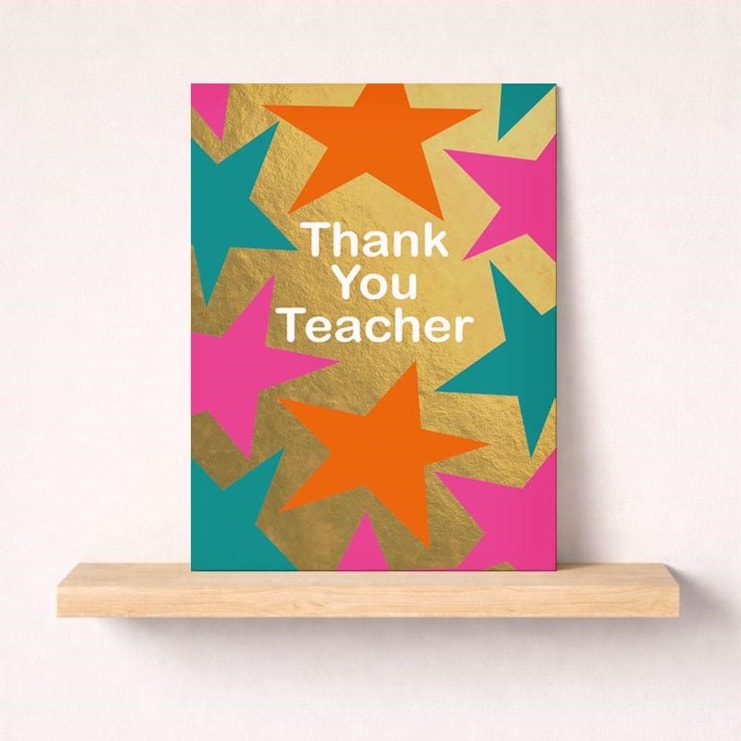 Large Thank You Teacher Card - Stars Large Thank You Teacher Card - Stars