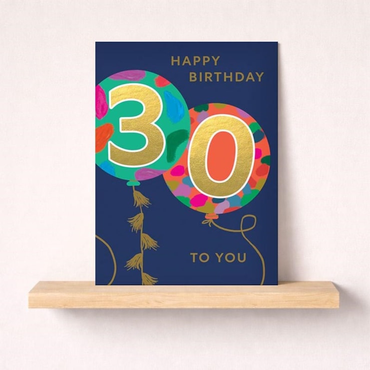 Large Age 30 Birthday Card - Balloons Large Age 30 Birthday Card - Balloons