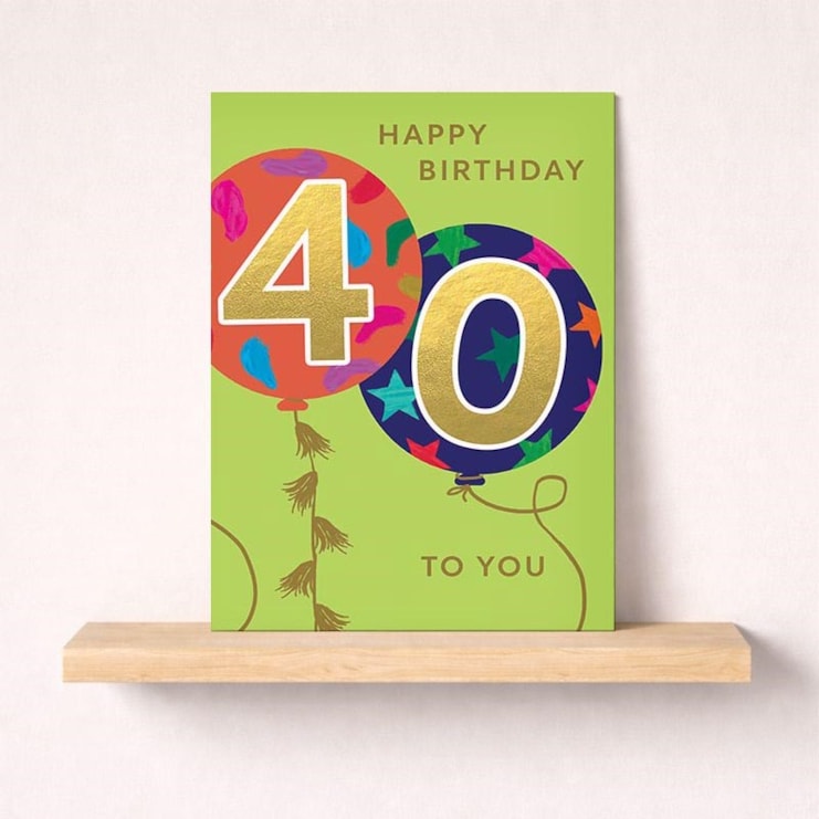 Large Age 40 Birthday Card - Balloons Large Age 40 Birthday Card - Balloons