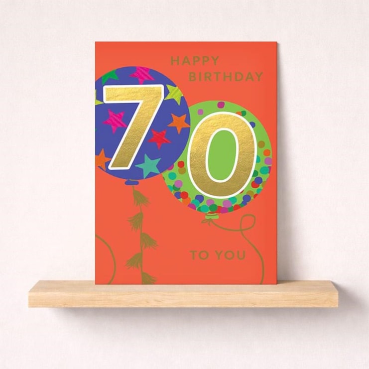 Large Age 70 Birthday Card - Balloons Large Age 70 Birthday Card - Balloons