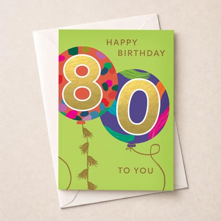 Large Age 80 Birthday Card - Balloons Large Age 80 Birthday Card - Balloons