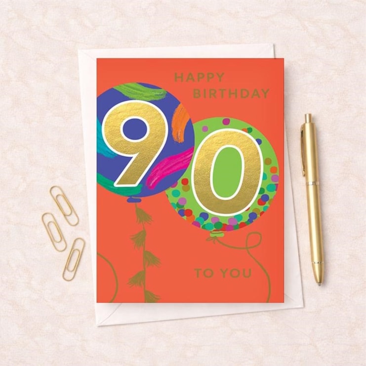 Large Age 90 Birthday Card - Balloons Large Age 90 Birthday Card - Balloons