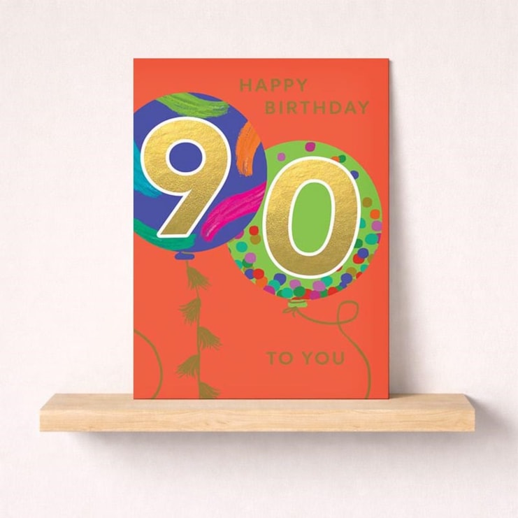 Large Age 90 Birthday Card - Balloons