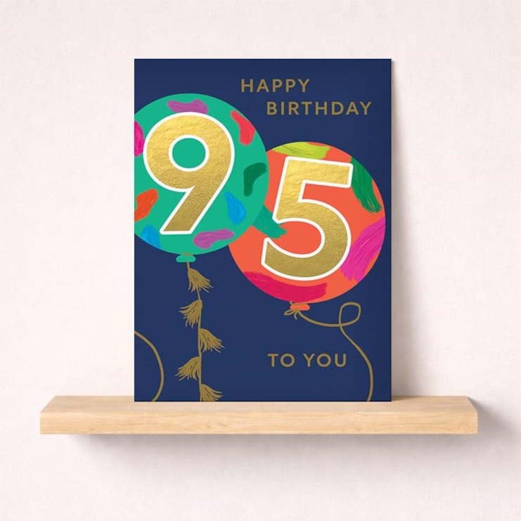 Large Age 95 Birthday Card - Balloons