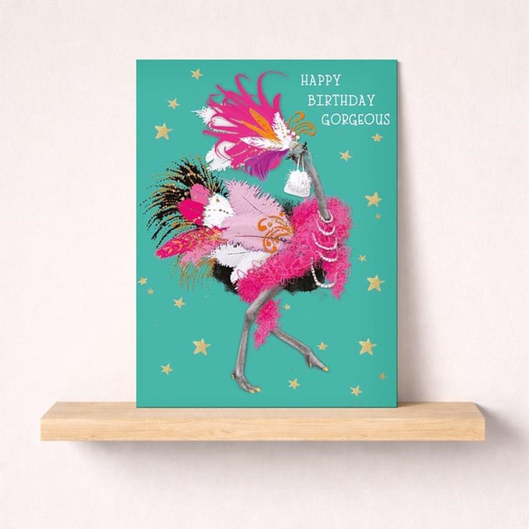 Large Birthday Card - Showgirl Ostrich Large Birthday Card - Showgirl Ostrich