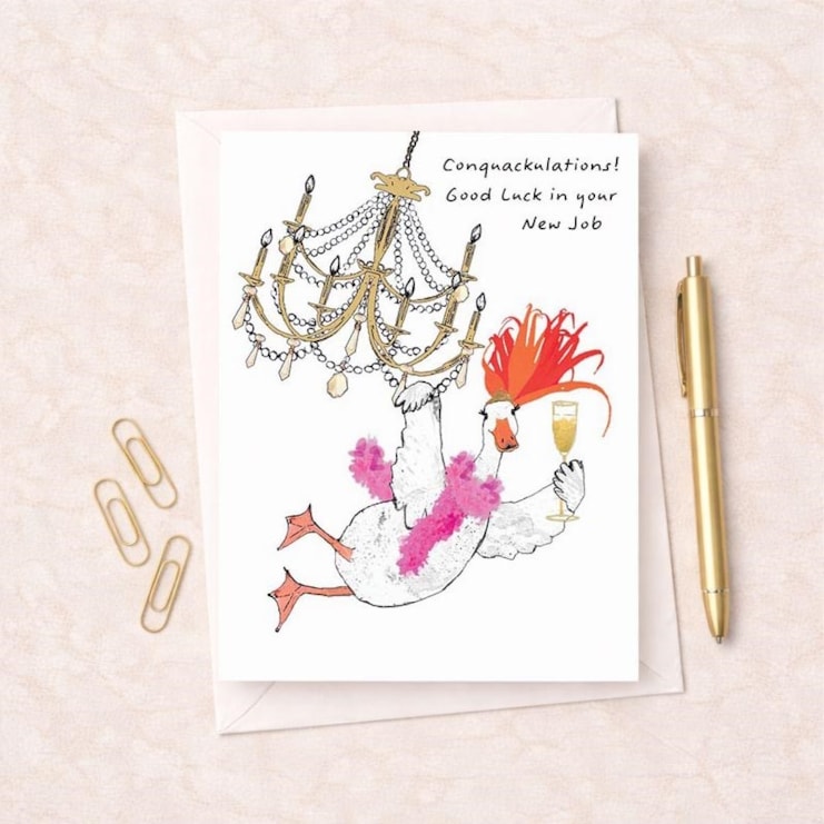 Large Congratulations Card - Swinging On A Chandelier