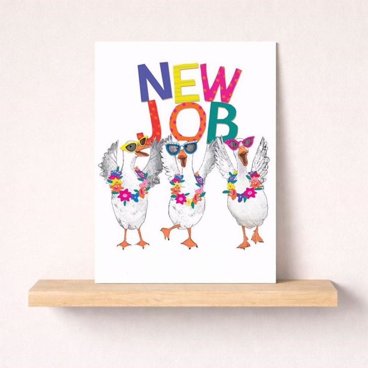 Large New Job Card - Fancy Geese Large New Job Card - Fancy Geese