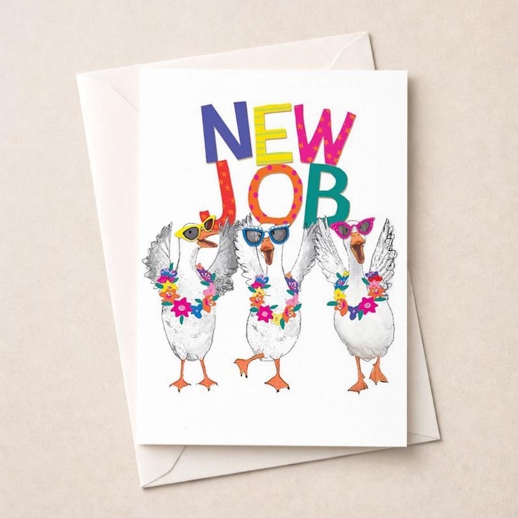 Large New Job Card - Fancy Geese Large New Job Card - Fancy Geese