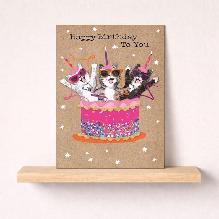 Large Birthday Card - Cats In Cake Large Birthday Card - Cats In Cake