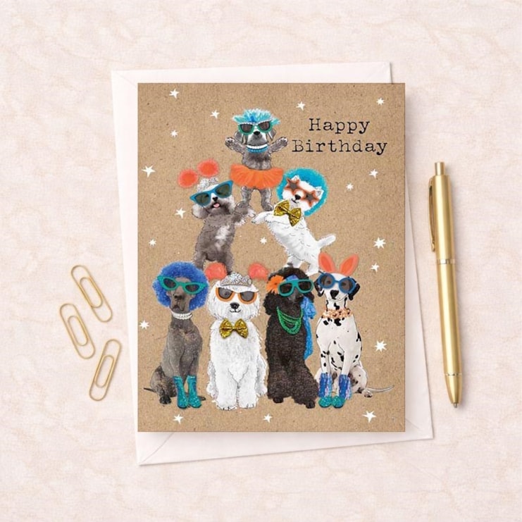 Large Birthday Card - Dog Pyramid Large Birthday Card - Dog Pyramid