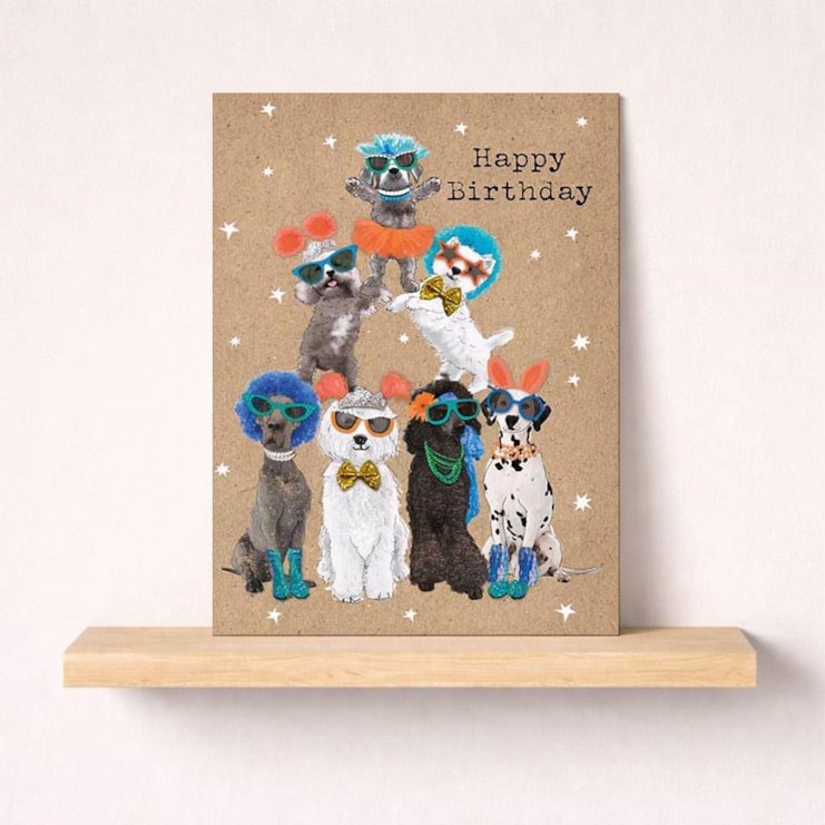 Large Birthday Card - Dog Pyramid