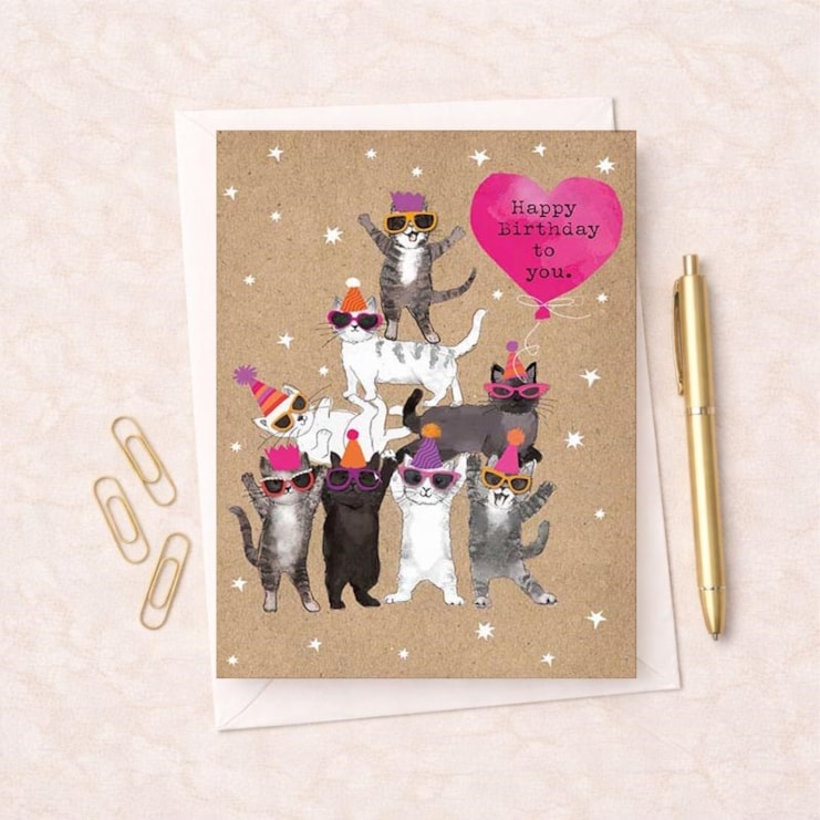Large Birthday Card - Cat Pyramid Large Birthday Card - Cat Pyramid