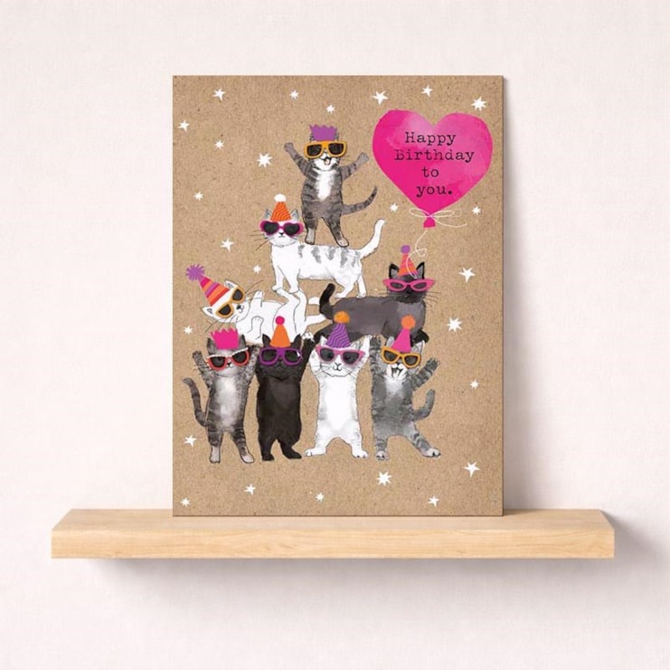 Large Birthday Card - Cat Pyramid Large Birthday Card - Cat Pyramid