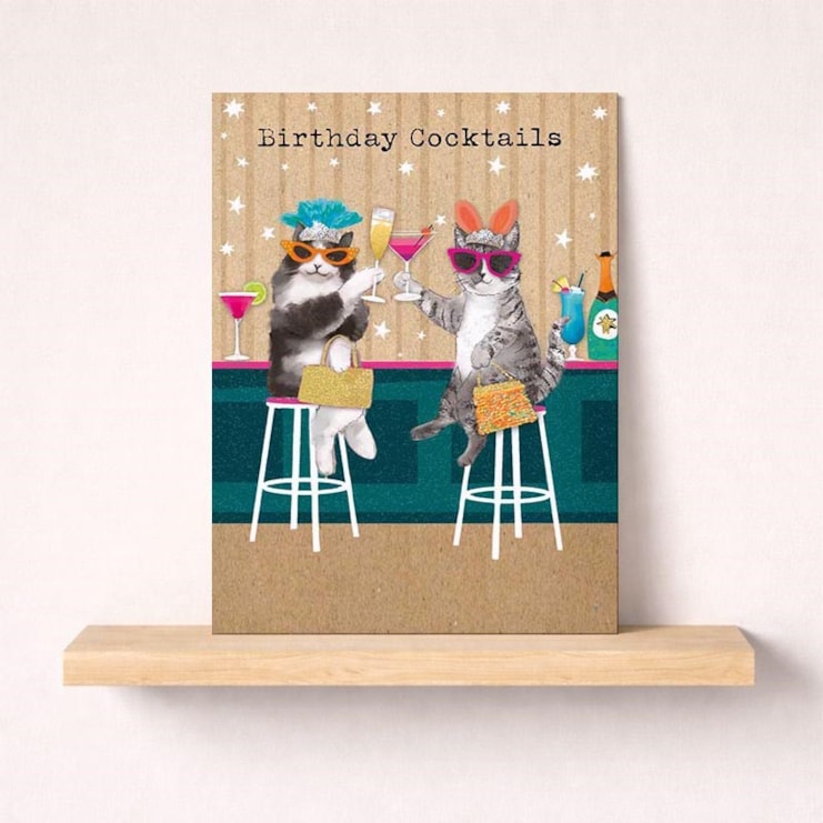 Large Birthday Card - Cats At The Bar Large Birthday Card - Cats At The Bar